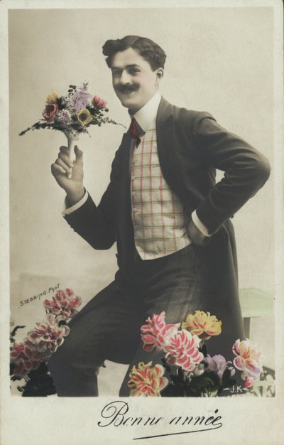Man holding a bouquet by French Photographer